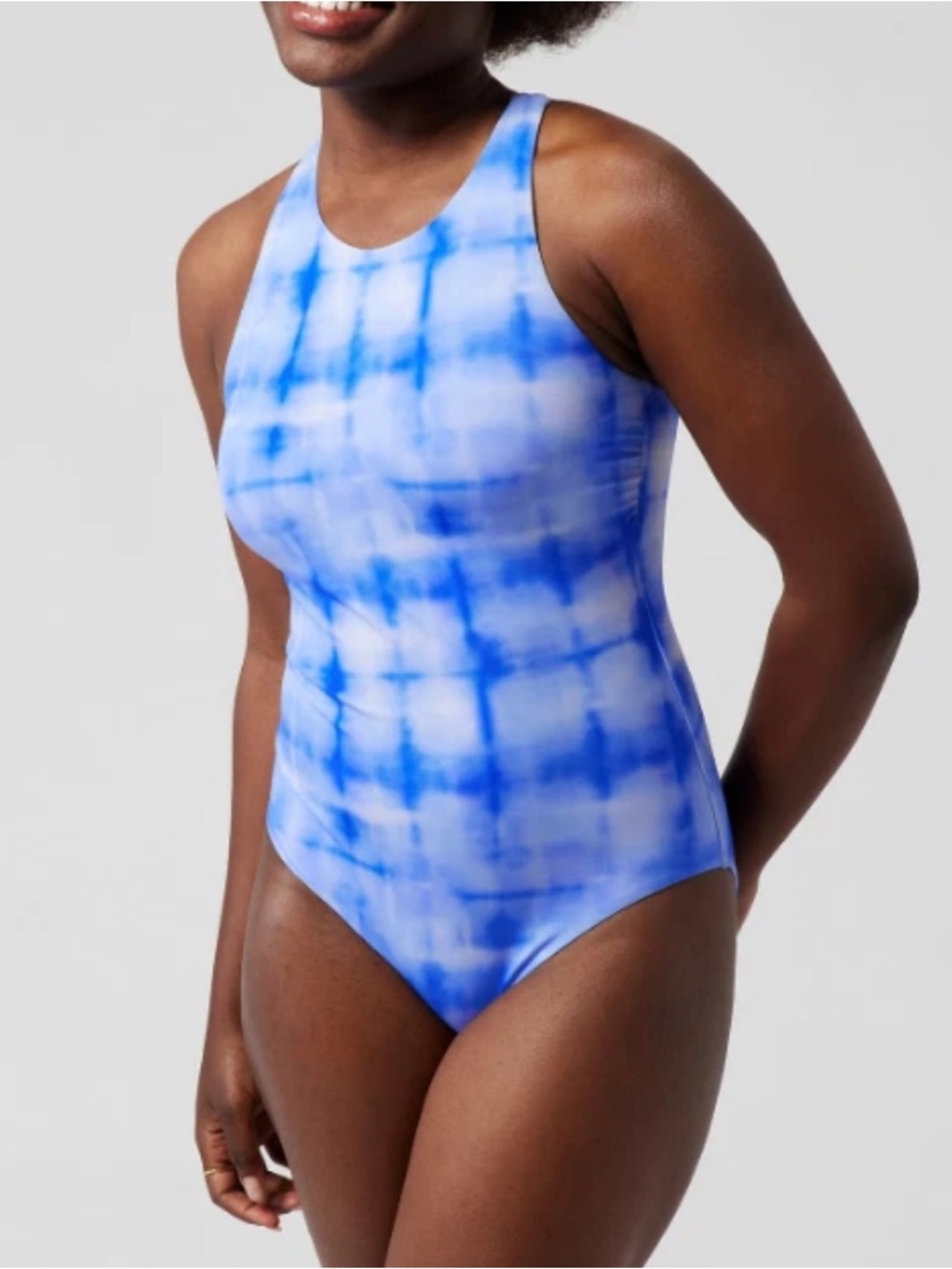Athleta L103229 Women's Bali Blue Maldives One Piece Swimsuit Bathing Suit Sz M